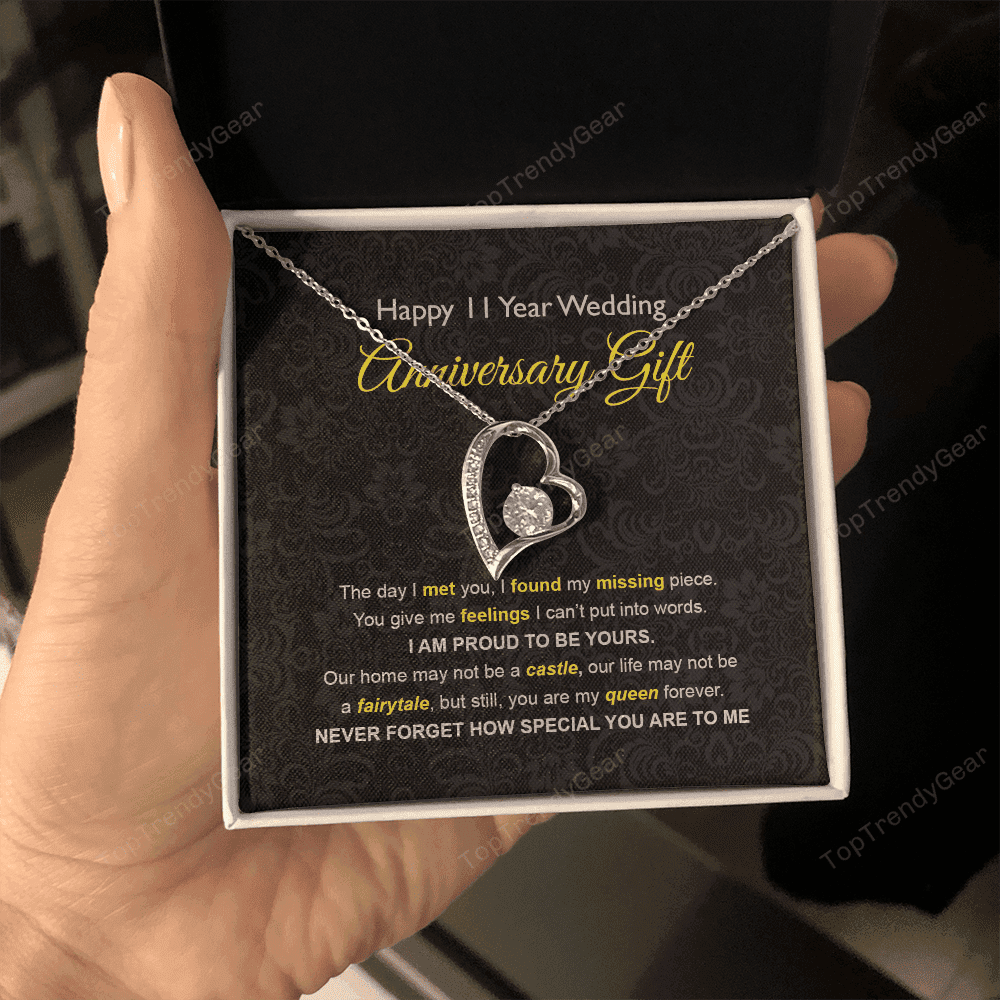 Wife Necklace, 11th Wedding Anniversary Necklace Gift Ideas For Wife Forever Love Necklace