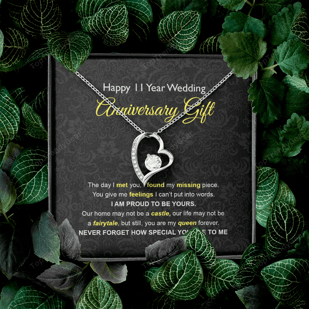 Wife Necklace, 11th Wedding Anniversary Necklace Gift Ideas For Wife Forever Love Necklace