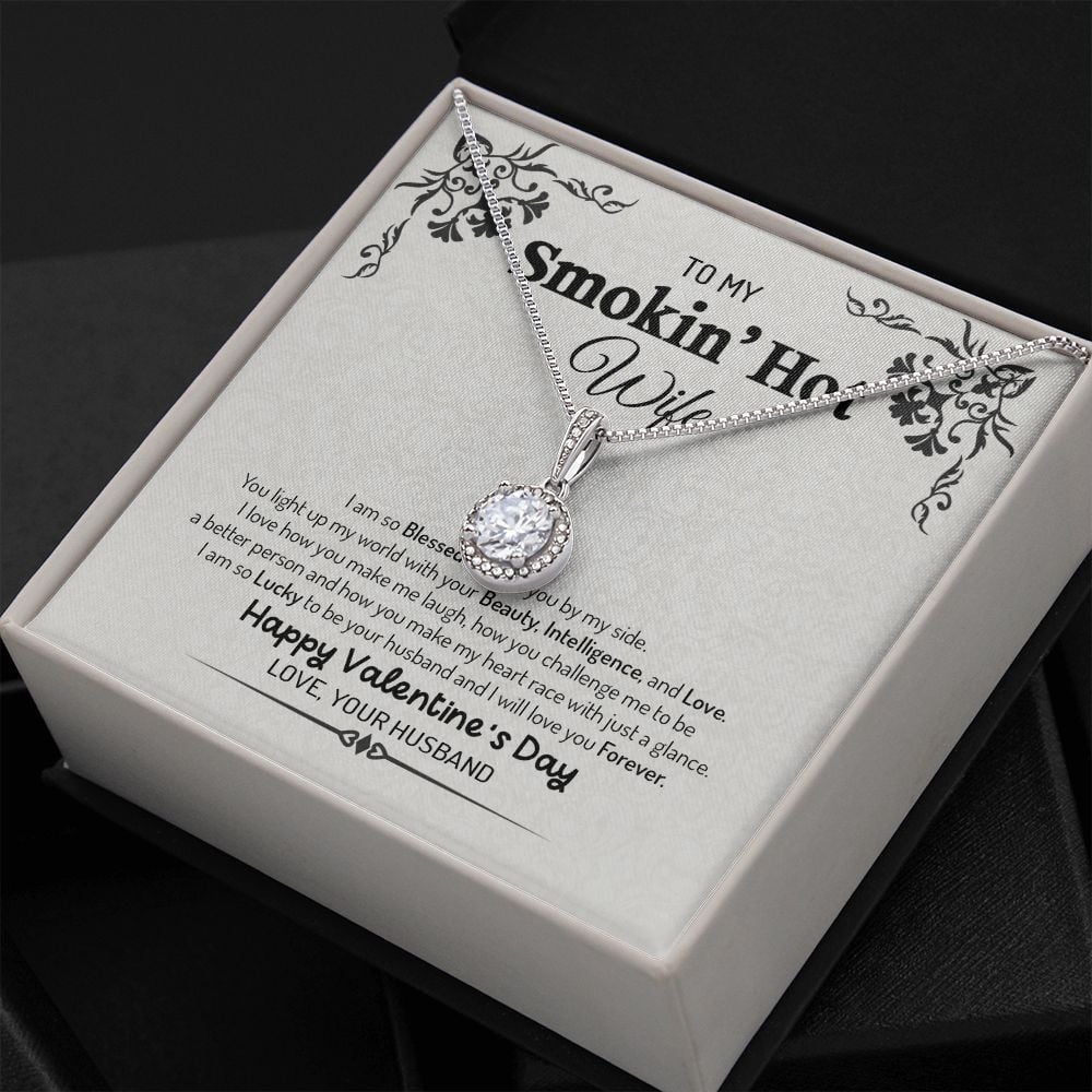 Wife Necklace, To My Smoking Hot Wife You Light Of My World Love Messages Eternal Hope Necklace To My Wife