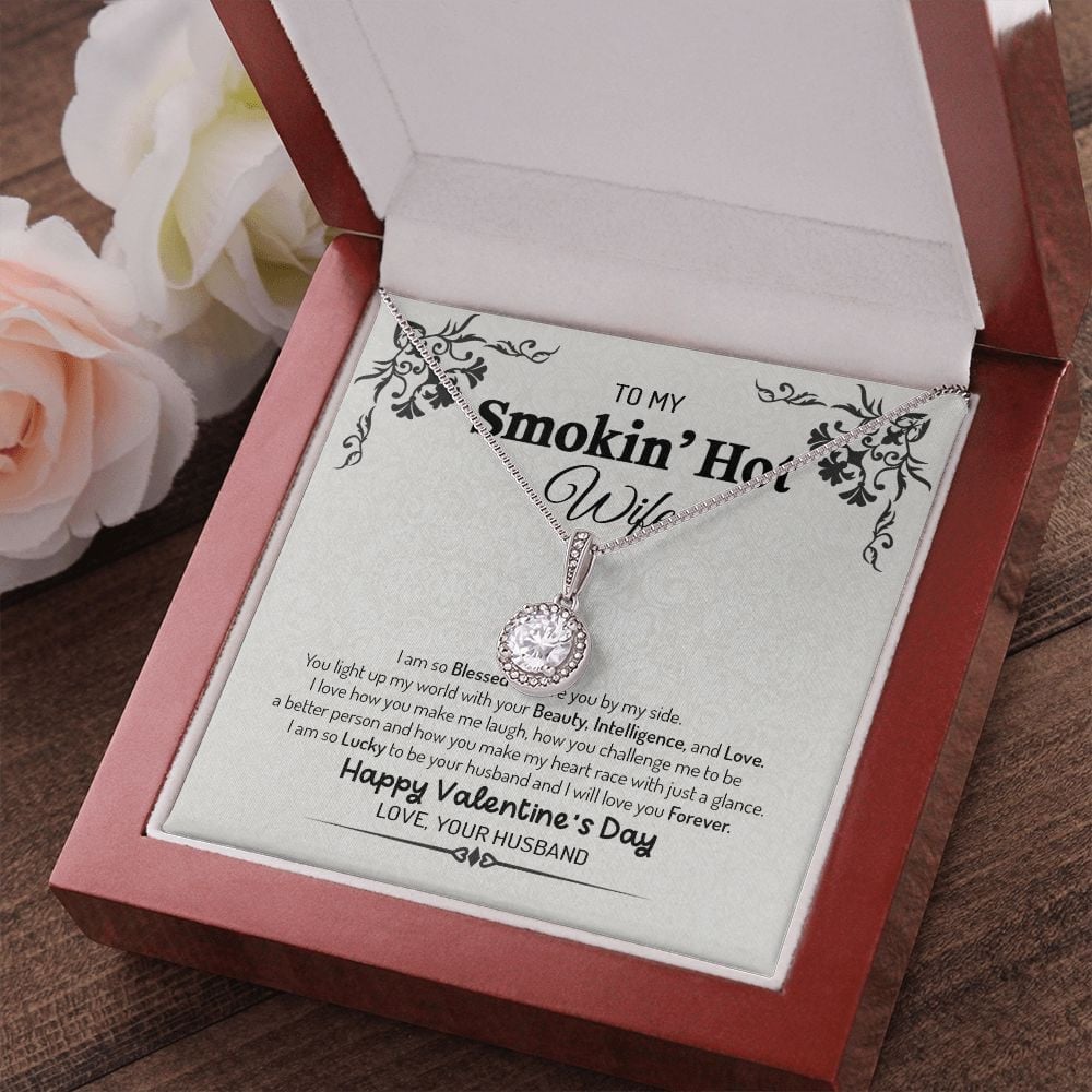 Wife Necklace, To My Smoking Hot Wife You Light Of My World Love Messages Eternal Hope Necklace To My Wife