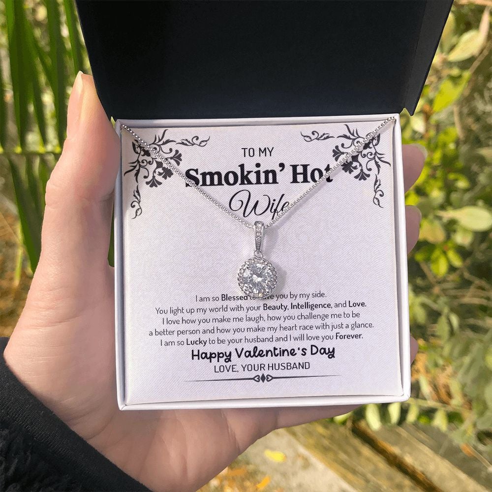 Wife Necklace, To My Smoking Hot Wife You Light Of My World Love Messages Eternal Hope Necklace To My Wife