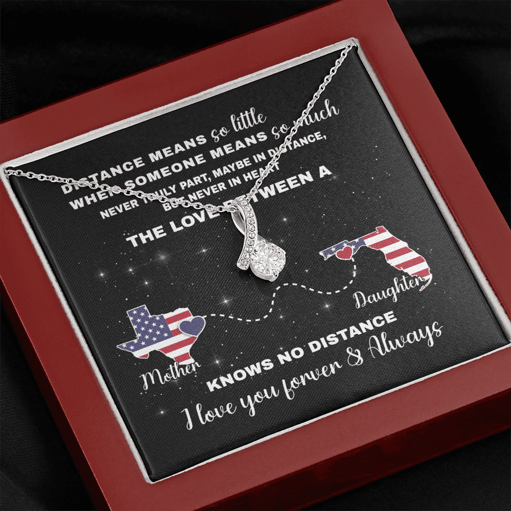 Long Distance Mother Daughter Alluring Beauty Necklace Gift For Mom From Daughter 