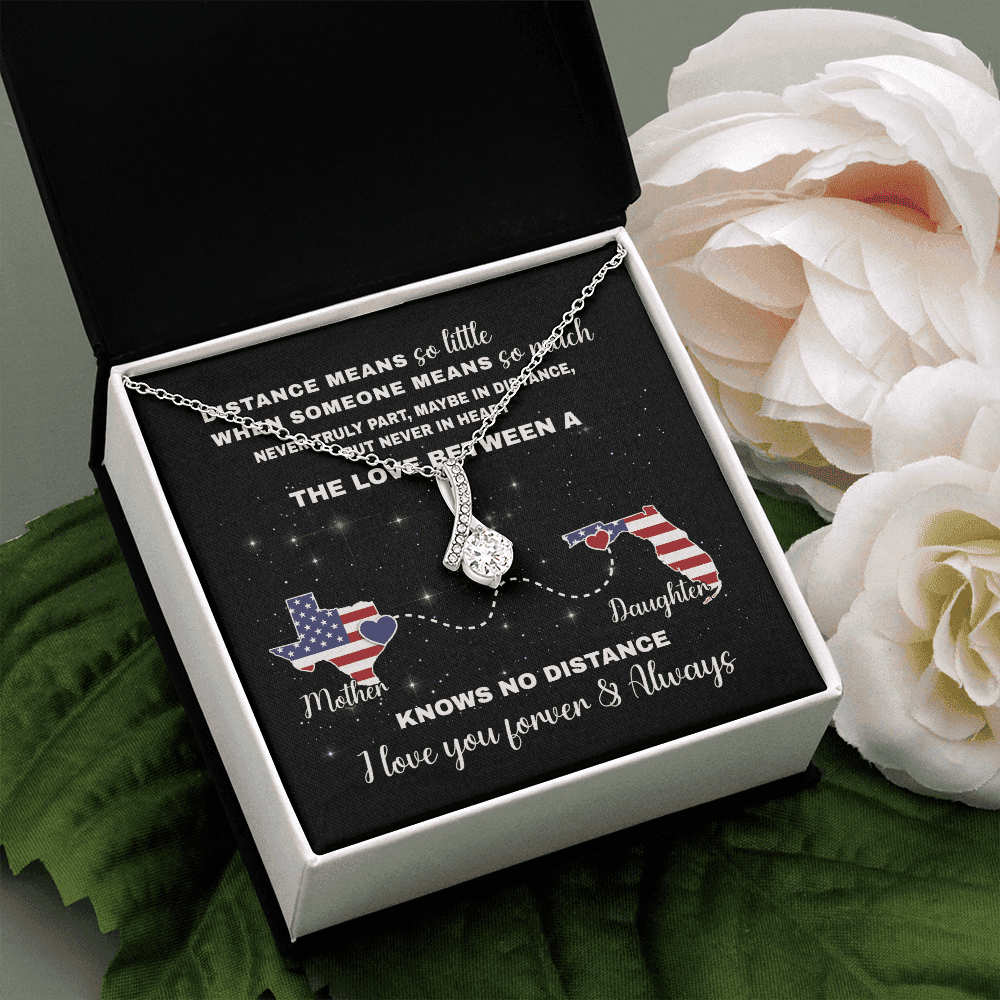 Long Distance Mother Daughter Alluring Beauty Necklace Gift For Mom From Daughter 