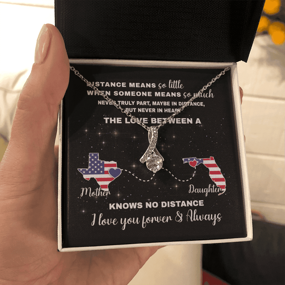 Long Distance Mother Daughter Alluring Beauty Necklace Gift For Mom From Daughter 