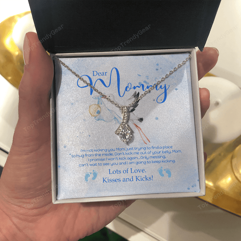 Dear Mommy Kisses And Kicks Alluring Beauty Necklace Gift For Mom 