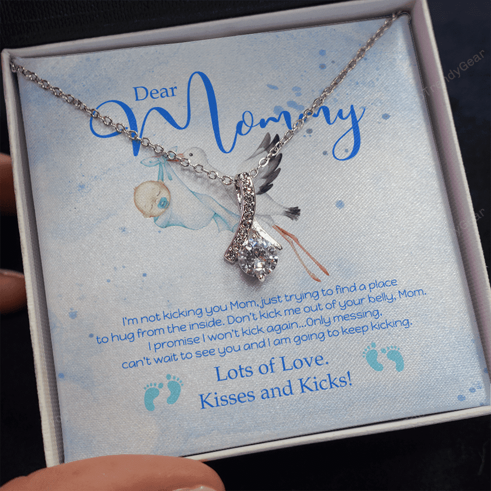 Dear Mommy Kisses And Kicks Alluring Beauty Necklace Gift For Mom 
