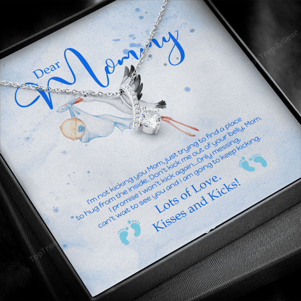 Dear Mommy Kisses And Kicks Alluring Beauty Necklace Gift For Mom 