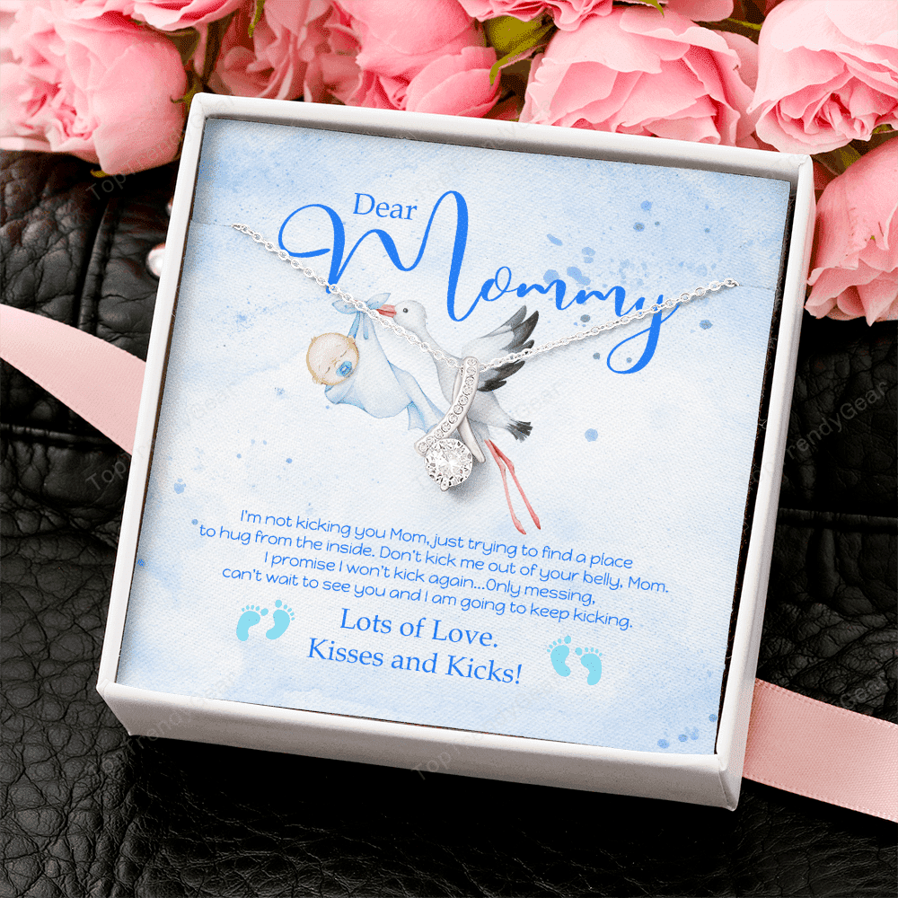 Dear Mommy Kisses And Kicks Alluring Beauty Necklace Gift For Mom 