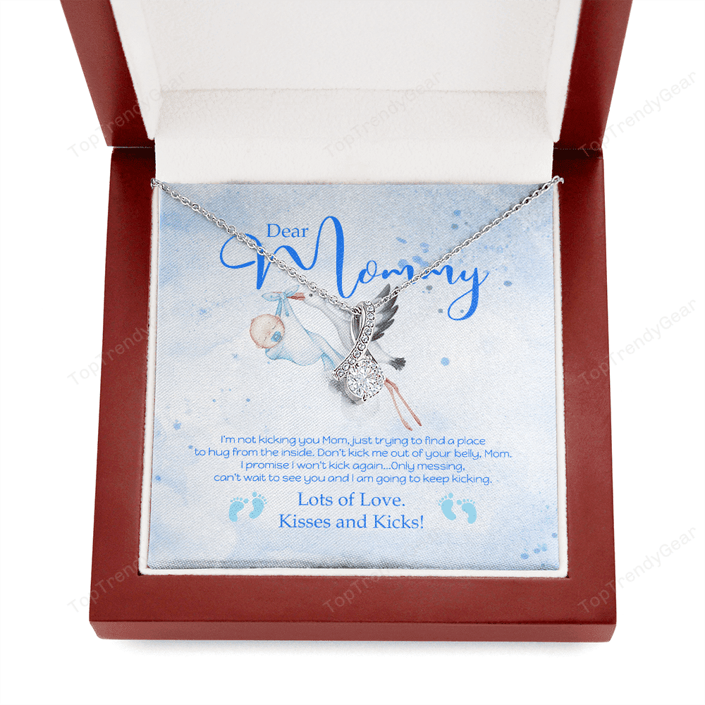 Dear Mommy Kisses And Kicks Alluring Beauty Necklace Gift For Mom 