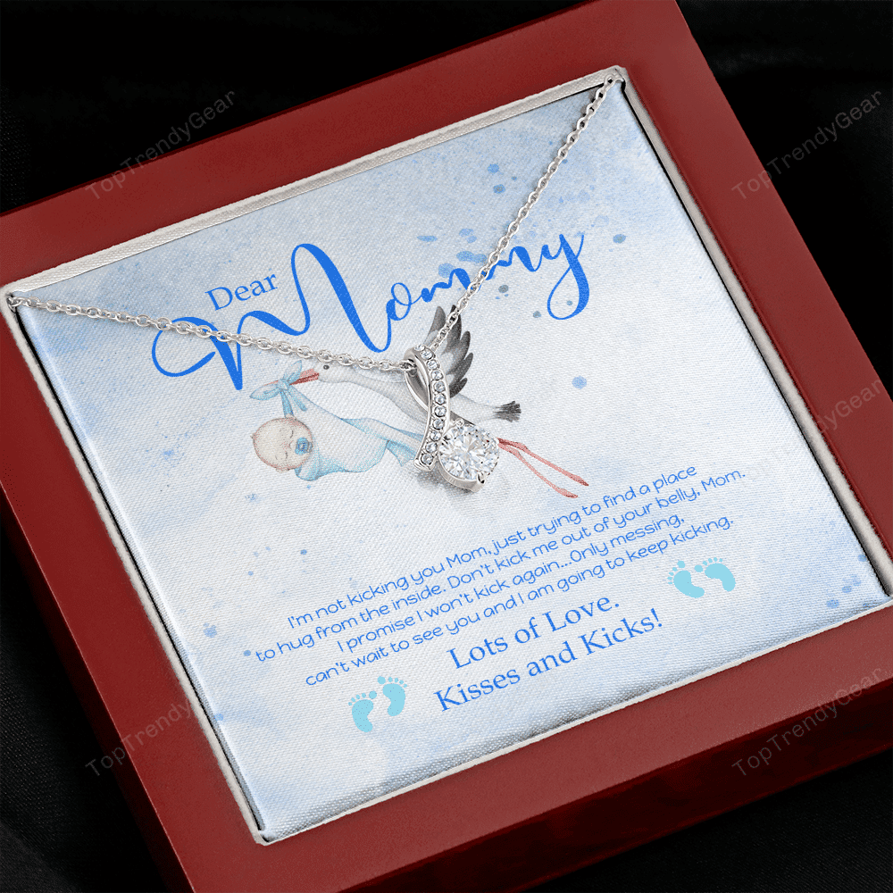 Dear Mommy Kisses And Kicks Alluring Beauty Necklace Gift For Mom 