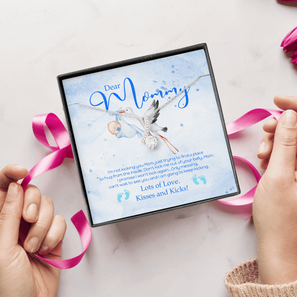 Dear Mommy Kisses And Kicks Alluring Beauty Necklace Gift For Mom 
