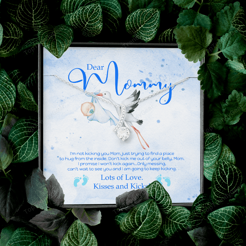 Dear Mommy Kisses And Kicks Alluring Beauty Necklace Gift For Mom 