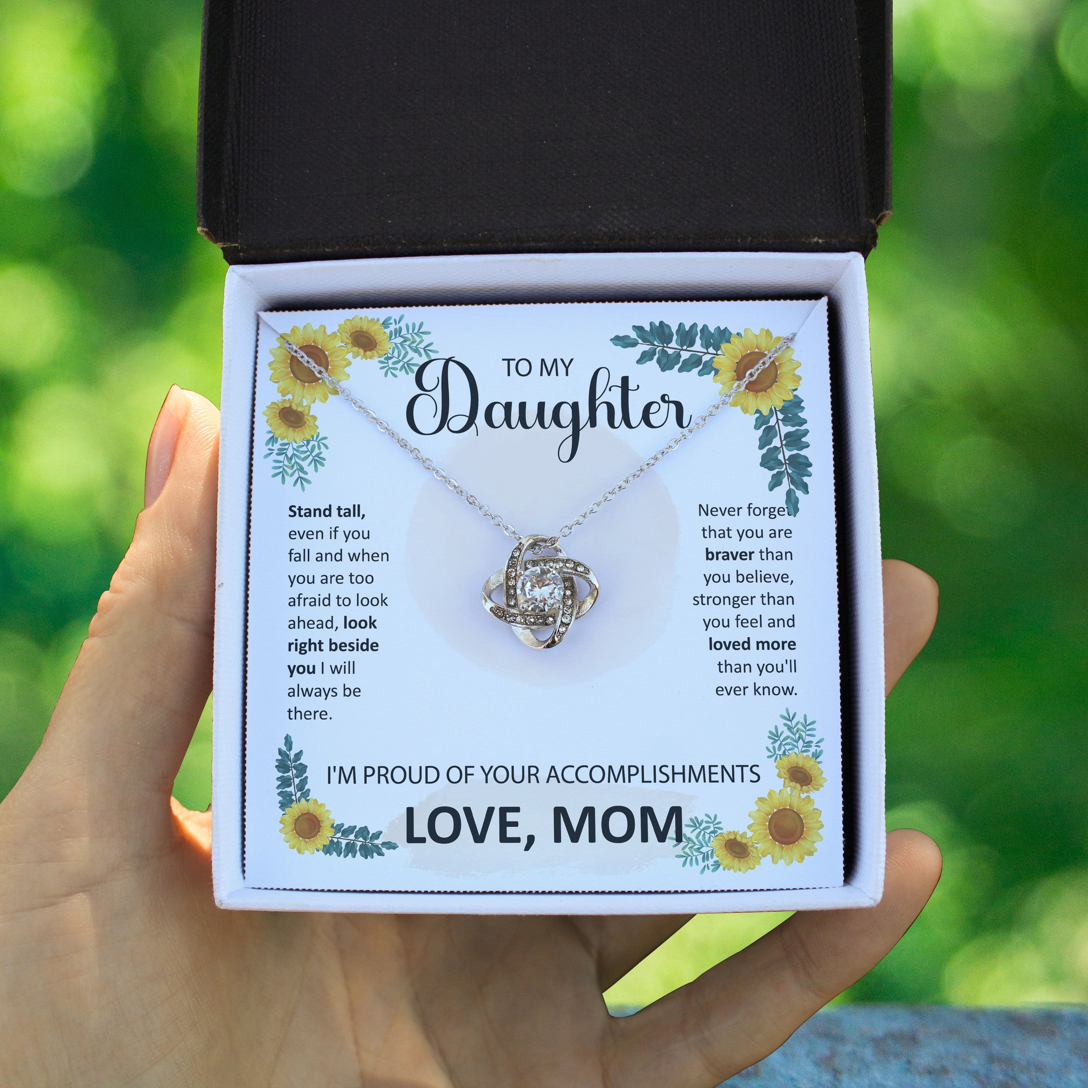 To My Daughter - Stand Tall Love Knot Necklace