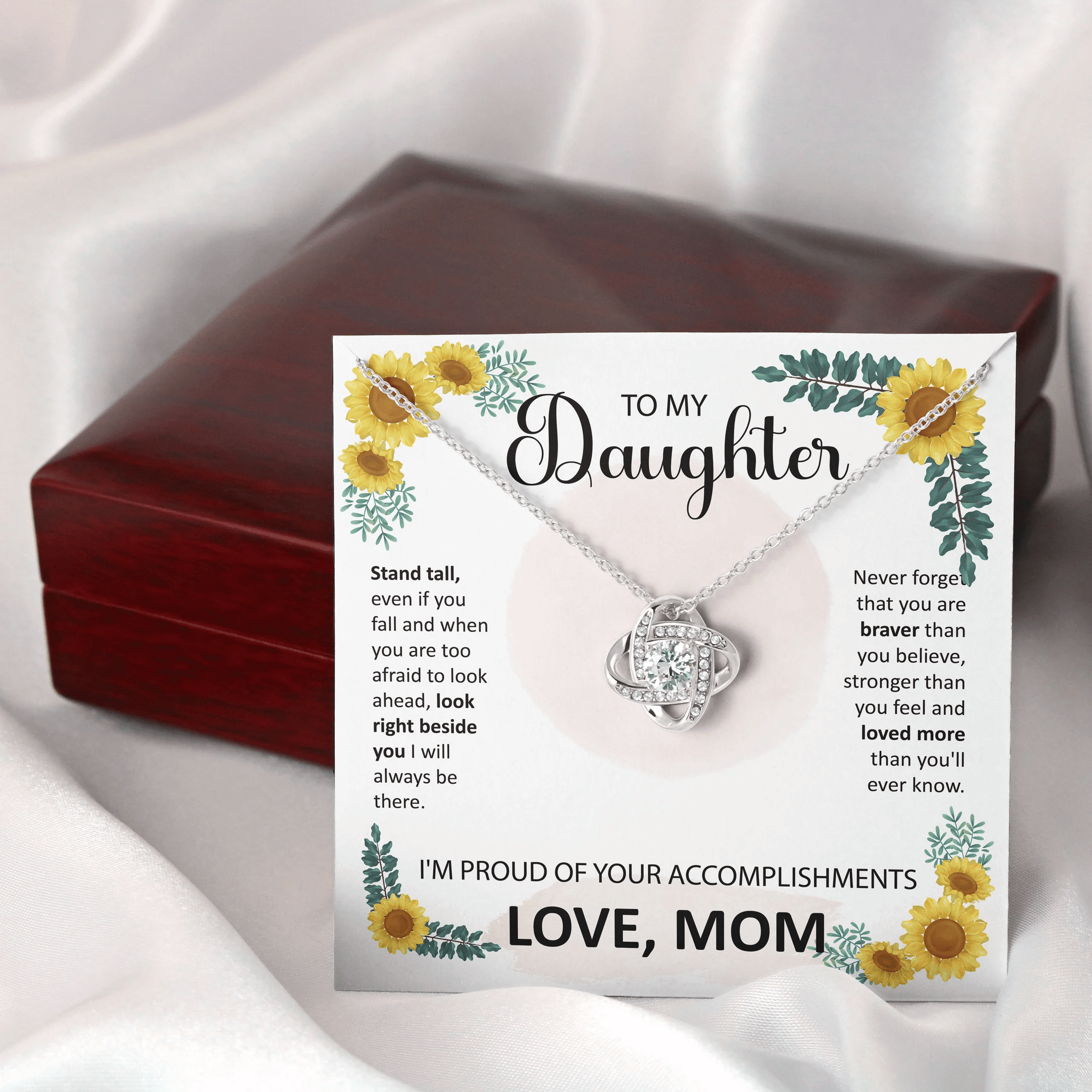 To My Daughter - Stand Tall Love Knot Necklace