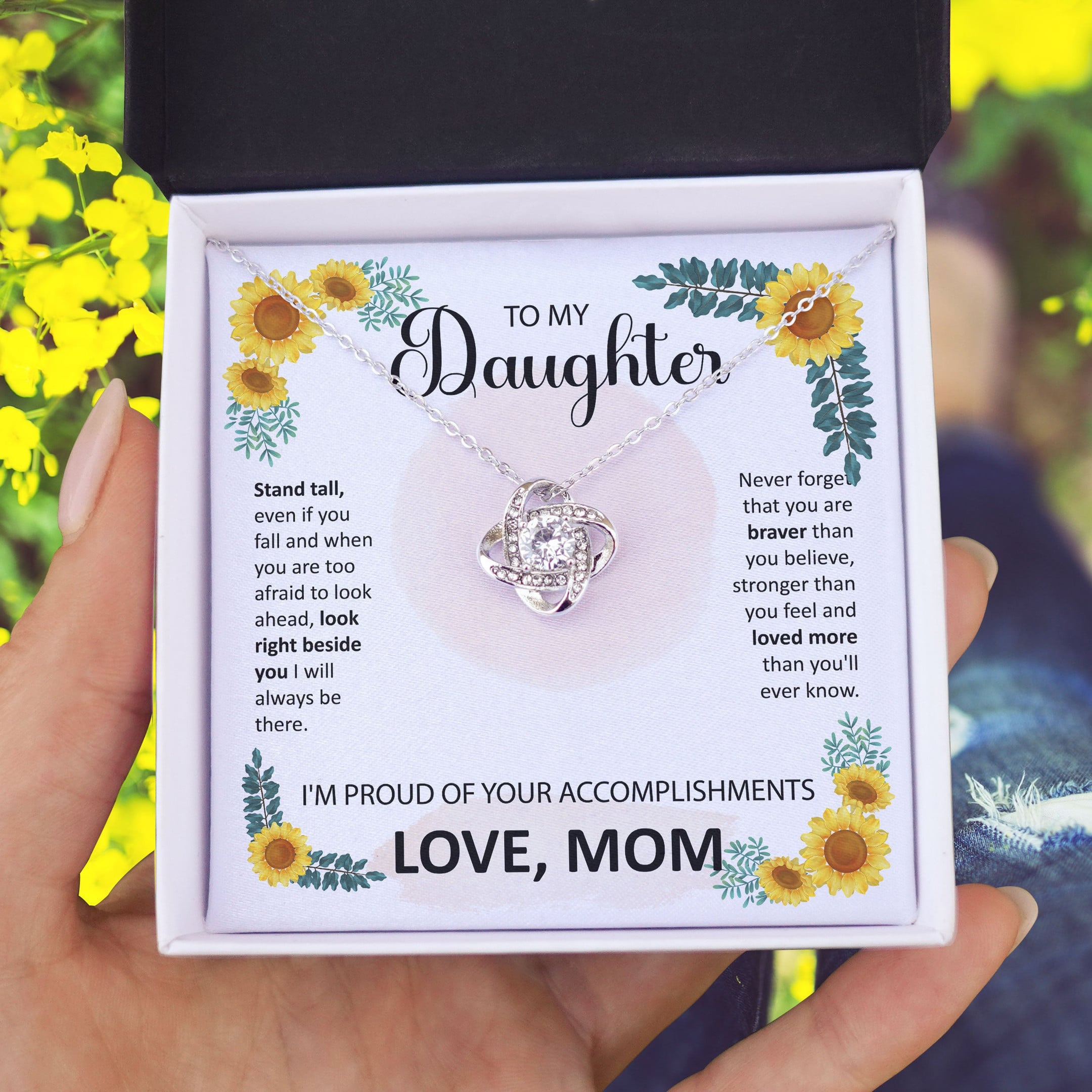 To My Daughter - Stand Tall Love Knot Necklace