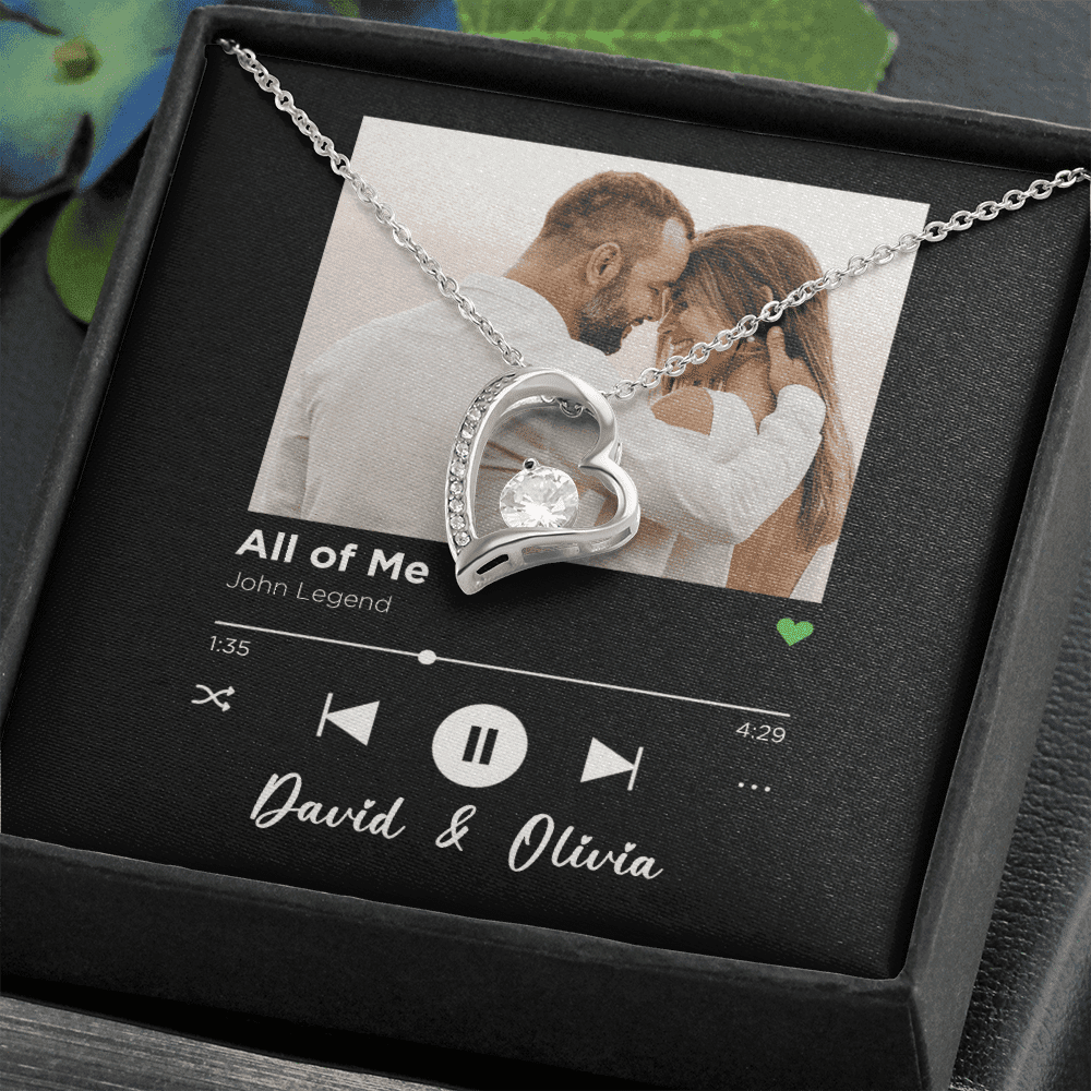 All Of Me Spotify Code Song Art Custom Name And Photo Forever Love Necklace Gift For Her