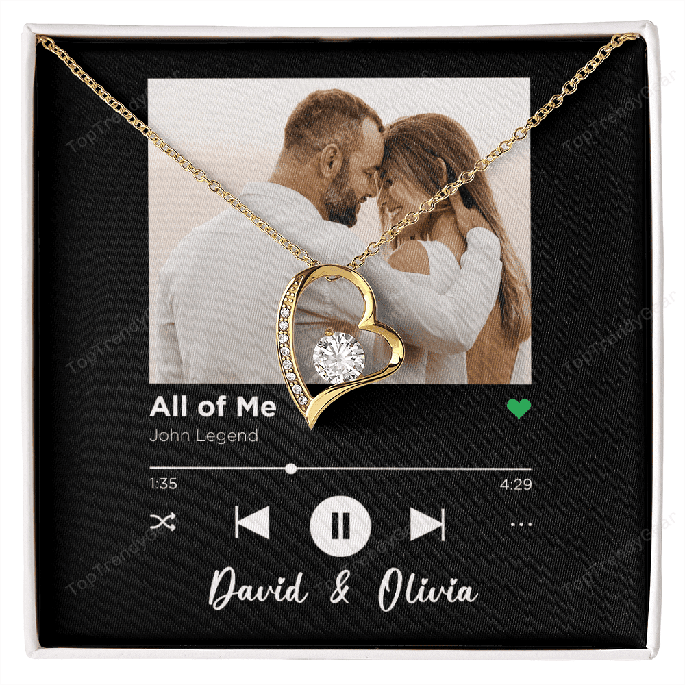 All Of Me Spotify Code Song Art Custom Name And Photo Forever Love Necklace Gift For Her