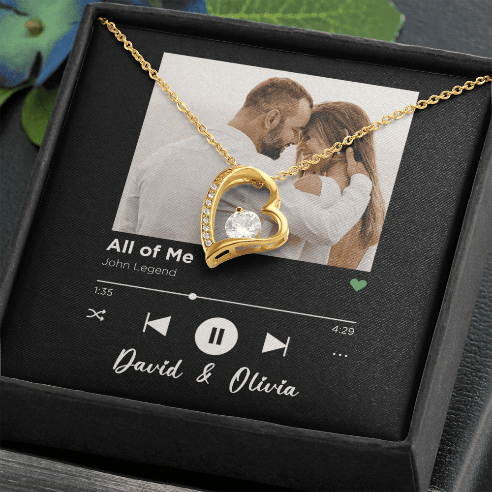 All Of Me Spotify Code Song Art Custom Name And Photo Forever Love Necklace Gift For Her