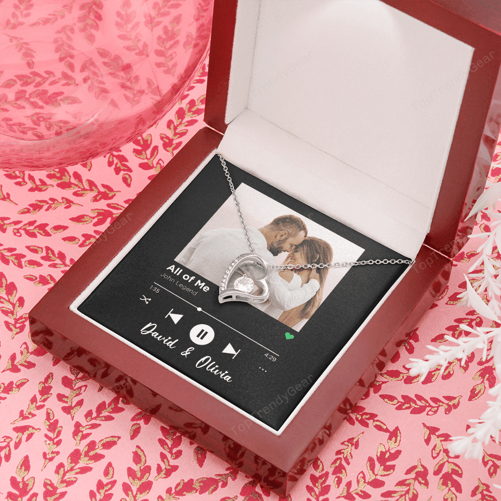 All Of Me Spotify Code Song Art Custom Name And Photo Forever Love Necklace Gift For Her
