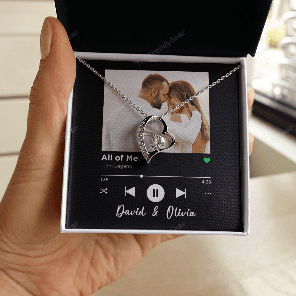 All Of Me Spotify Code Song Art Custom Name And Photo Forever Love Necklace Gift For Her
