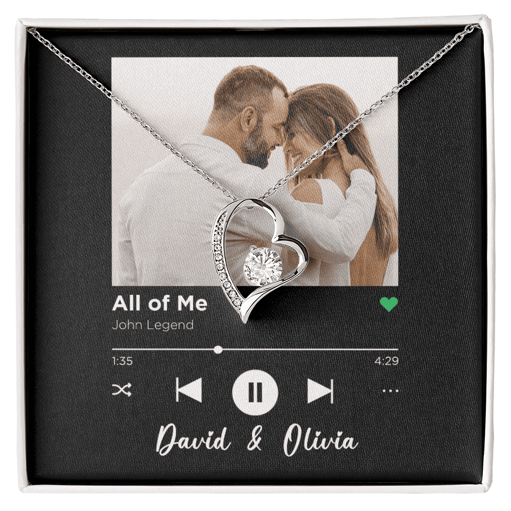 All Of Me Spotify Code Song Art Custom Name And Photo Forever Love Necklace Gift For Her