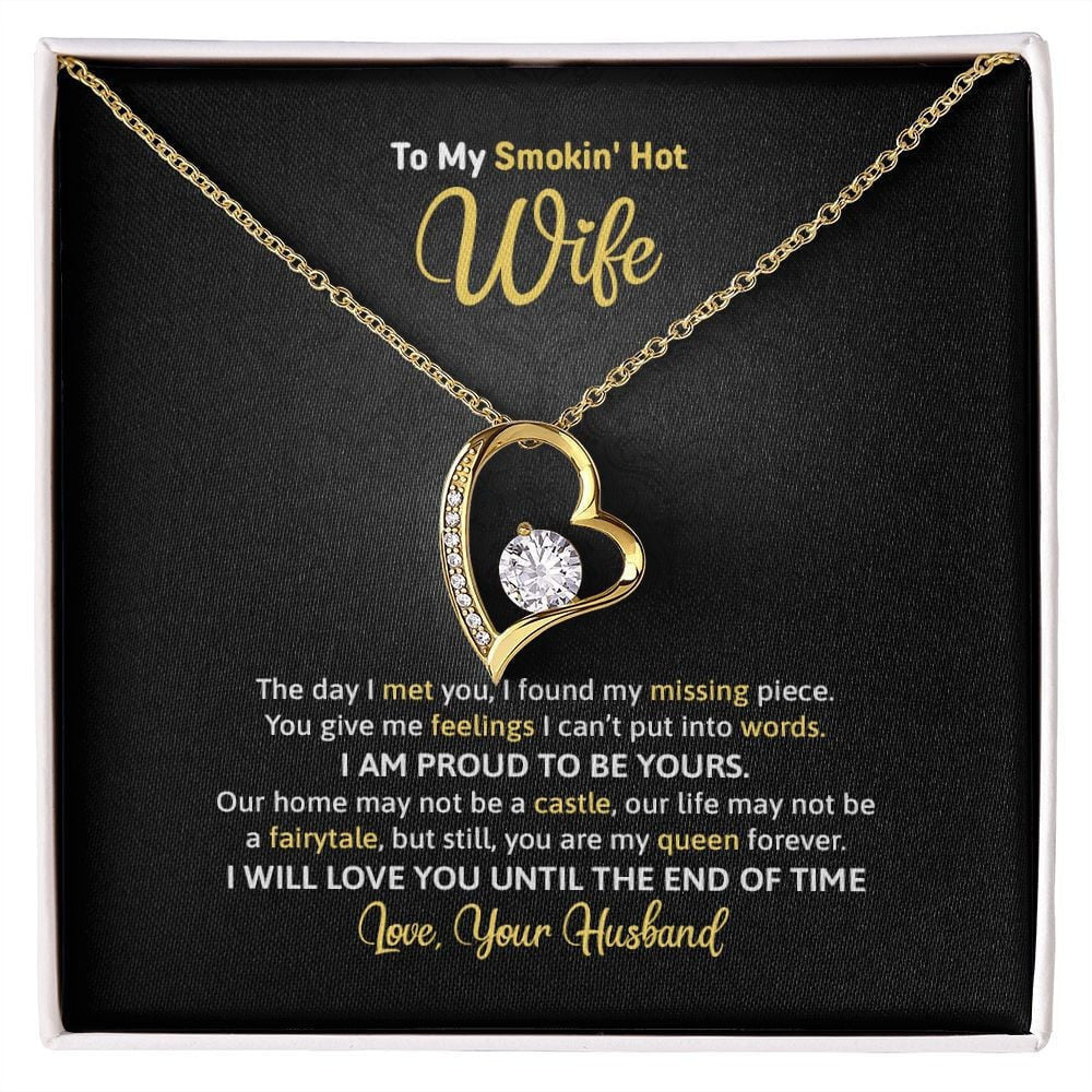 Wife Necklace, To My Smoking Hot Wife I Am Proud To Be Yours Forever Love Necklace Romantic Gift For Wife
