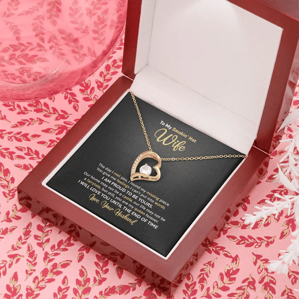 Wife Necklace, To My Smoking Hot Wife I Am Proud To Be Yours Forever Love Necklace Romantic Gift For Wife