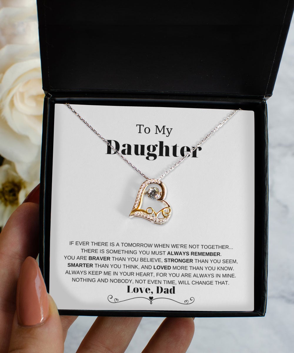 Daughter Necklace Always Keep Me In Your Heart Gift For Daughter From Dad Love Dancing Necklace 