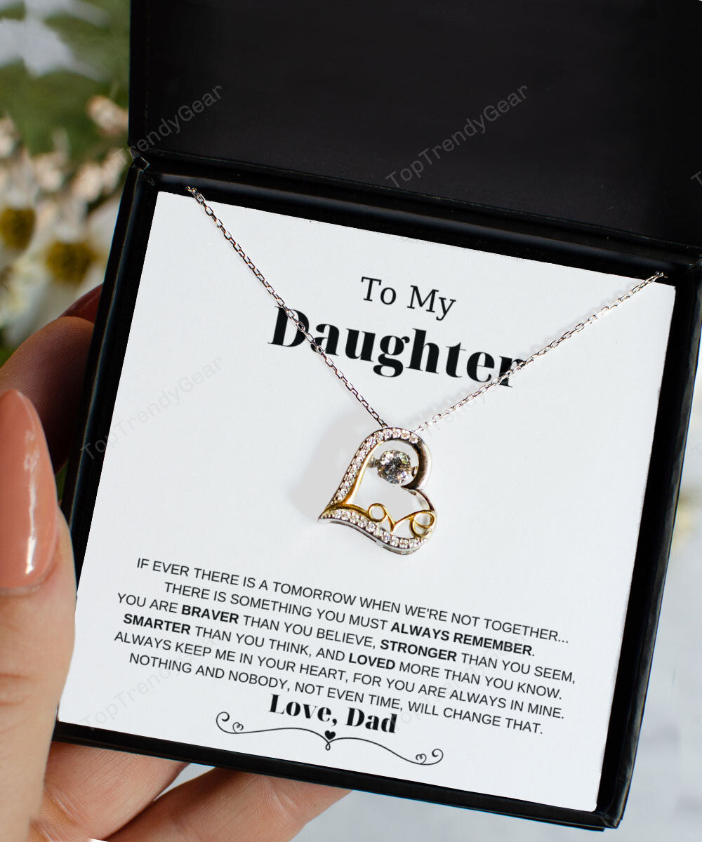 Daughter Necklace Always Keep Me In Your Heart Gift For Daughter From Dad Love Dancing Necklace 