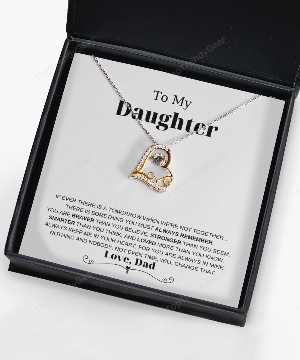 Daughter Necklace Always Keep Me In Your Heart Gift For Daughter From Dad Love Dancing Necklace 