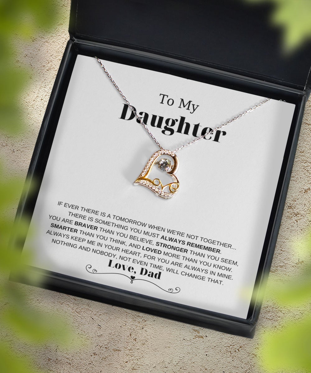 Daughter Necklace Always Keep Me In Your Heart Gift For Daughter From Dad Love Dancing Necklace 
