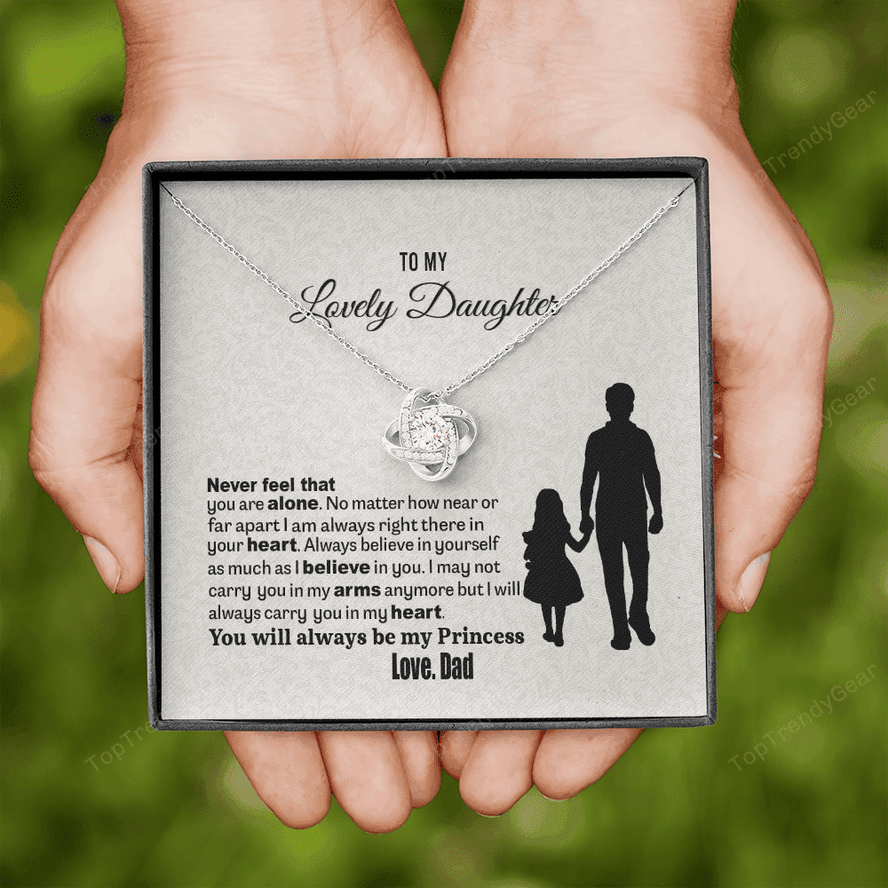 To My Lovely Daughter Love Knot Necklace