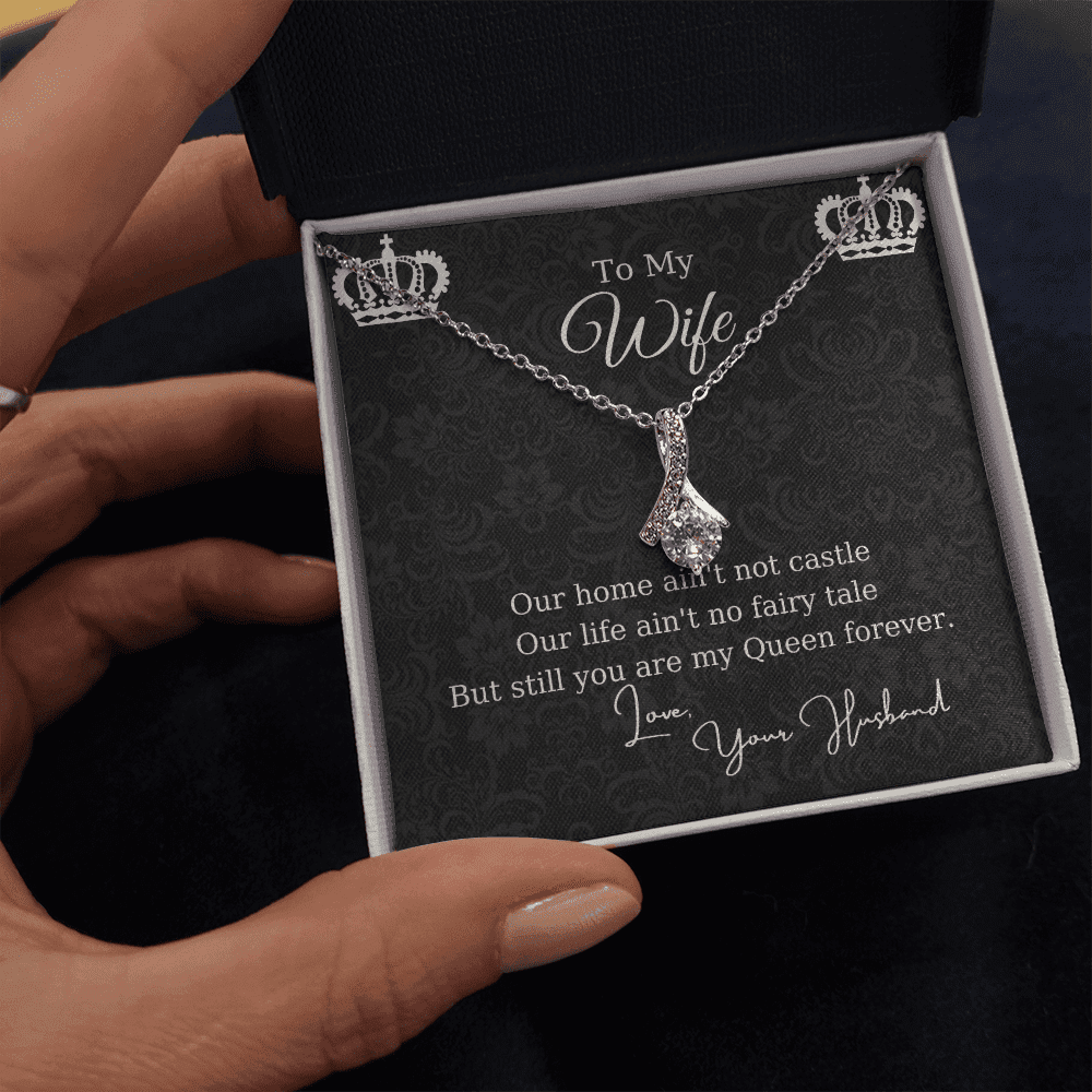 Gift For Wife Crown You're My Queen Forever Alluring Beauty Necklace