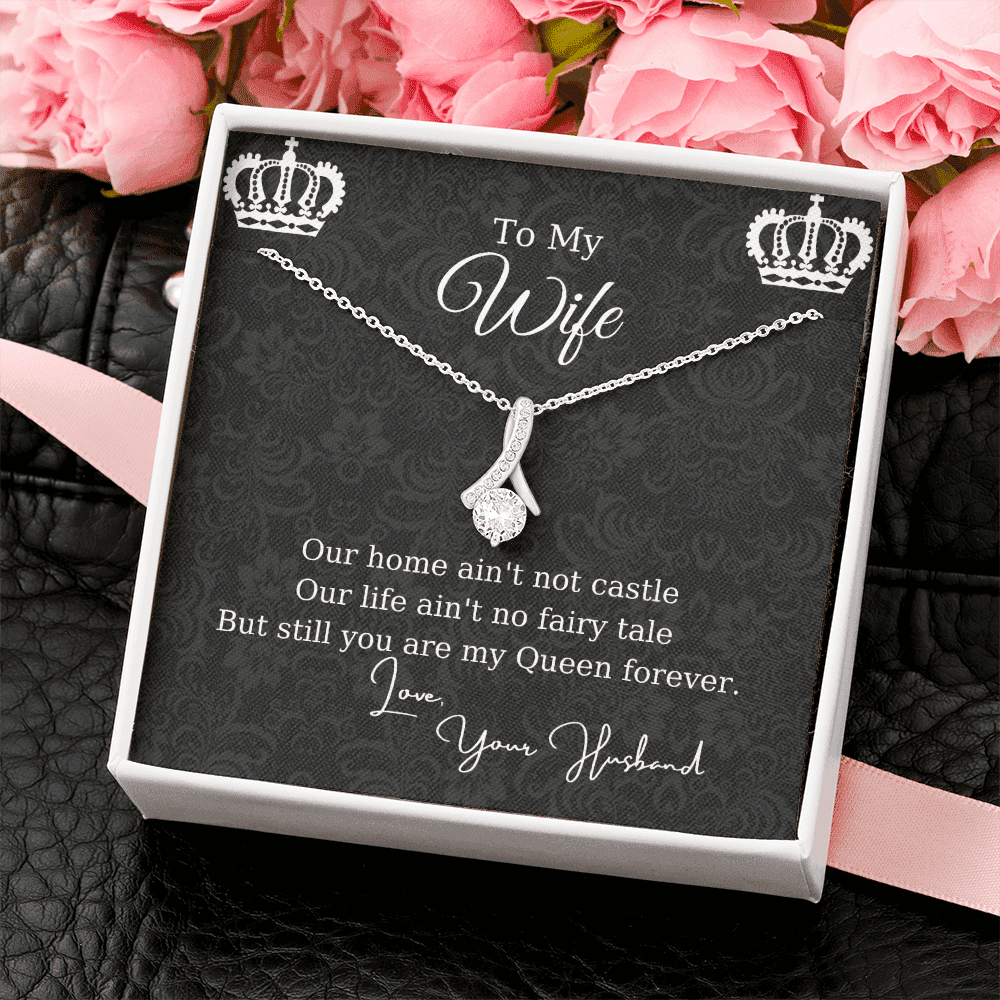 Gift For Wife Crown You're My Queen Forever Alluring Beauty Necklace