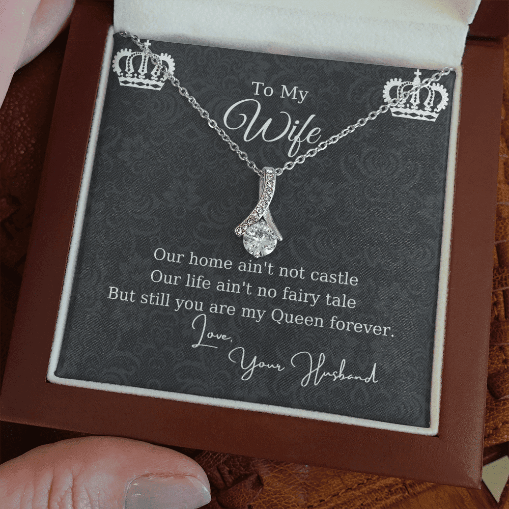 Gift For Wife Crown You're My Queen Forever Alluring Beauty Necklace