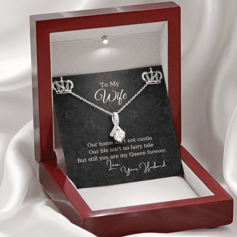 Gift For Wife Crown You're My Queen Forever Alluring Beauty Necklace