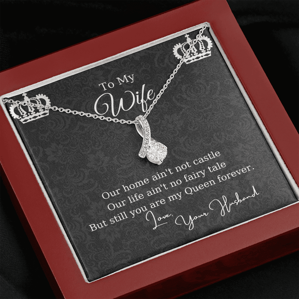 Gift For Wife Crown You're My Queen Forever Alluring Beauty Necklace