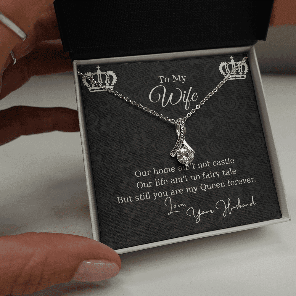 Gift For Wife Crown You're My Queen Forever Alluring Beauty Necklace