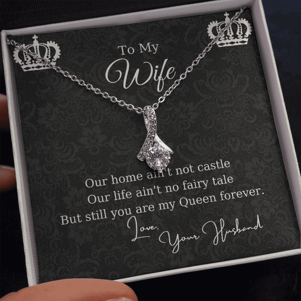 Gift For Wife Crown You're My Queen Forever Alluring Beauty Necklace