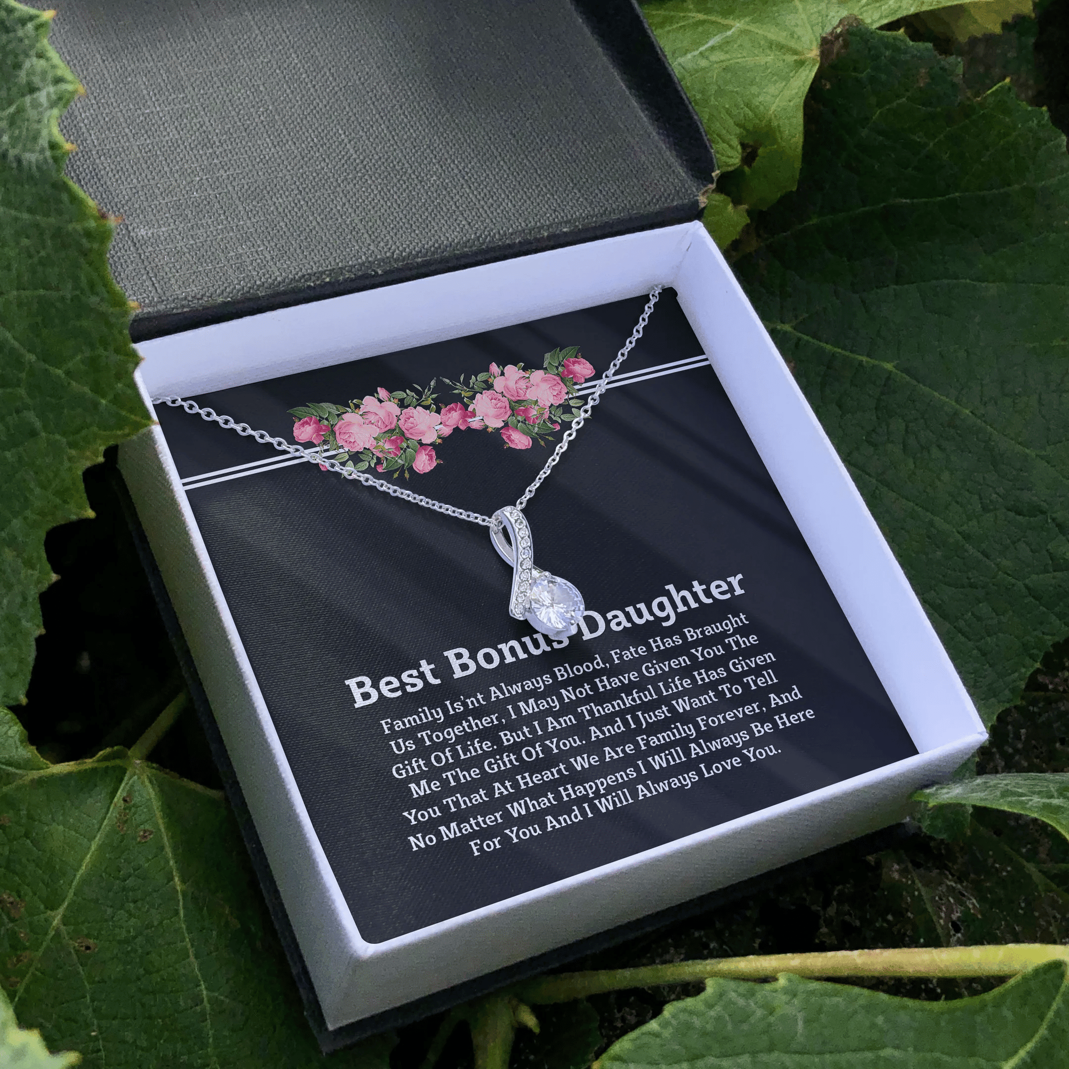 We Are Family Together Gift For Bonus Daughter Alluring Beauty Necklace