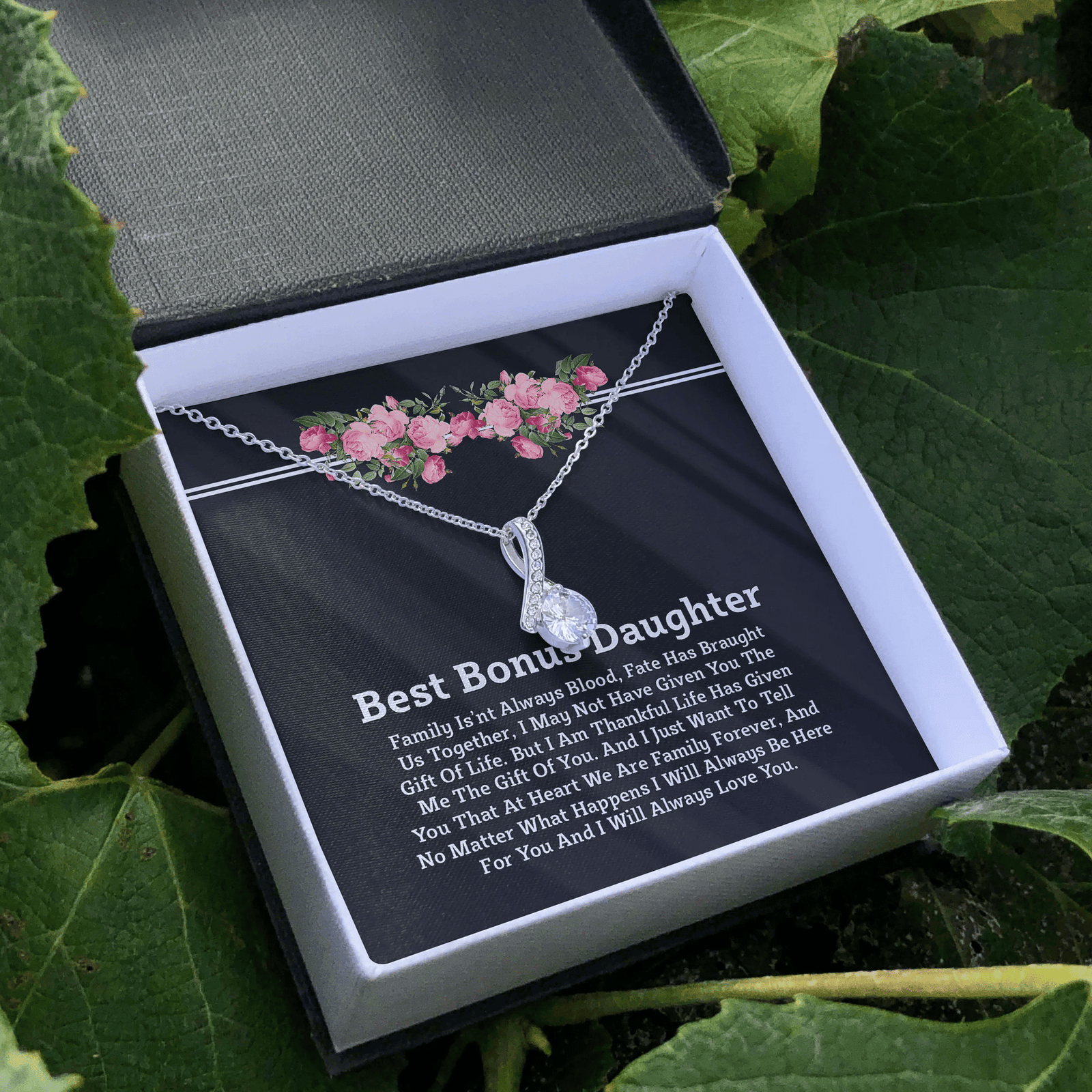 We Are Family Together Gift For Bonus Daughter Alluring Beauty Necklace