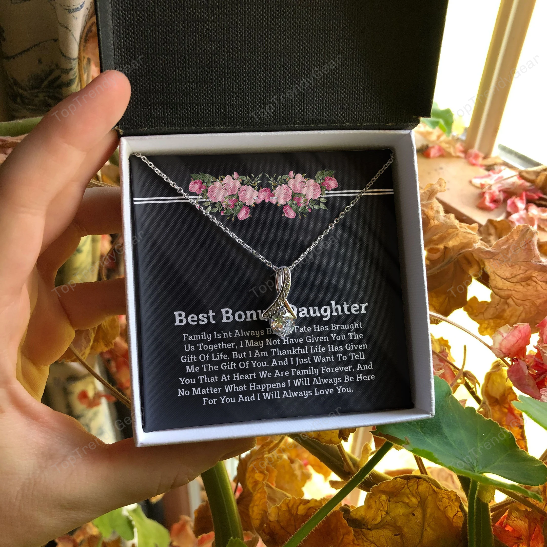 We Are Family Together Gift For Bonus Daughter Alluring Beauty Necklace