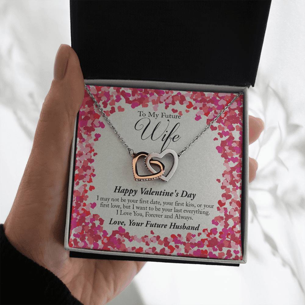 To My Future Wife Valentine's Day Interlocking Heart Necklace 