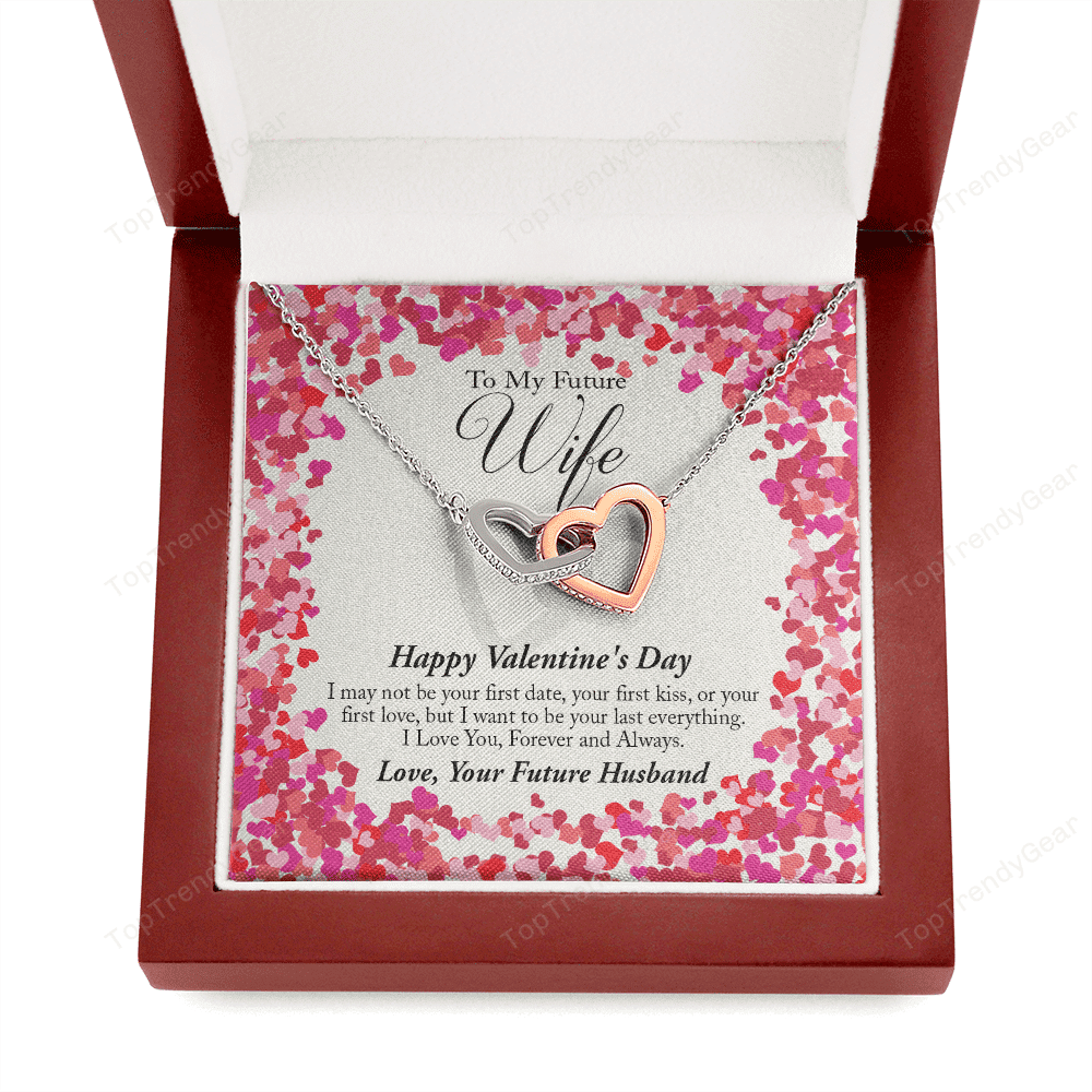 To My Future Wife Valentine's Day Interlocking Heart Necklace 