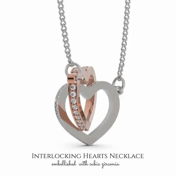 To My Wife I Just Hope We Will Live Happily Together Interlocking Heart Necklace 