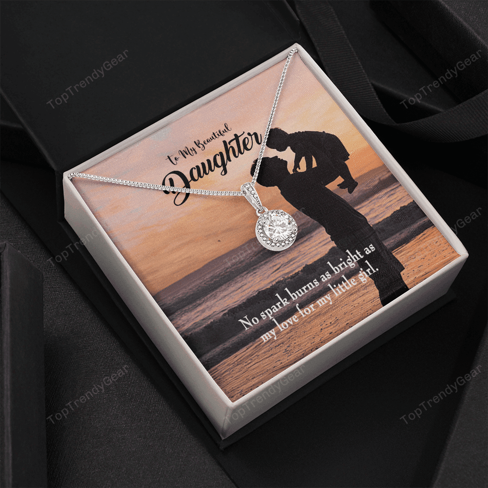 Dad's Bright Love Dad Gift For Daughter Message Card Eternal Hope Necklace