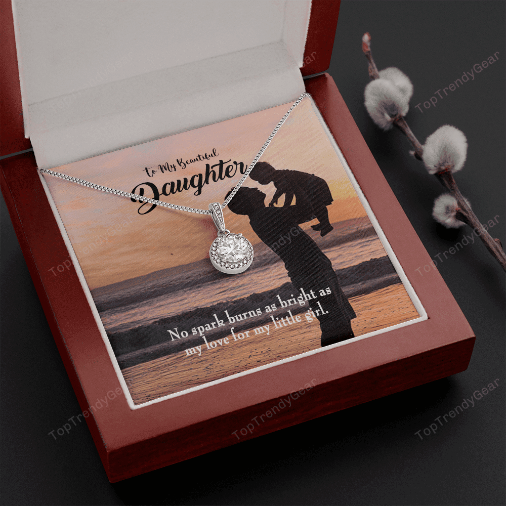 Dad's Bright Love Dad Gift For Daughter Message Card Eternal Hope Necklace