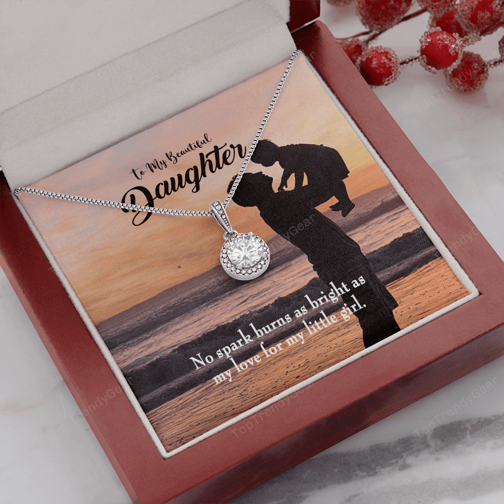 Dad's Bright Love Dad Gift For Daughter Message Card Eternal Hope Necklace