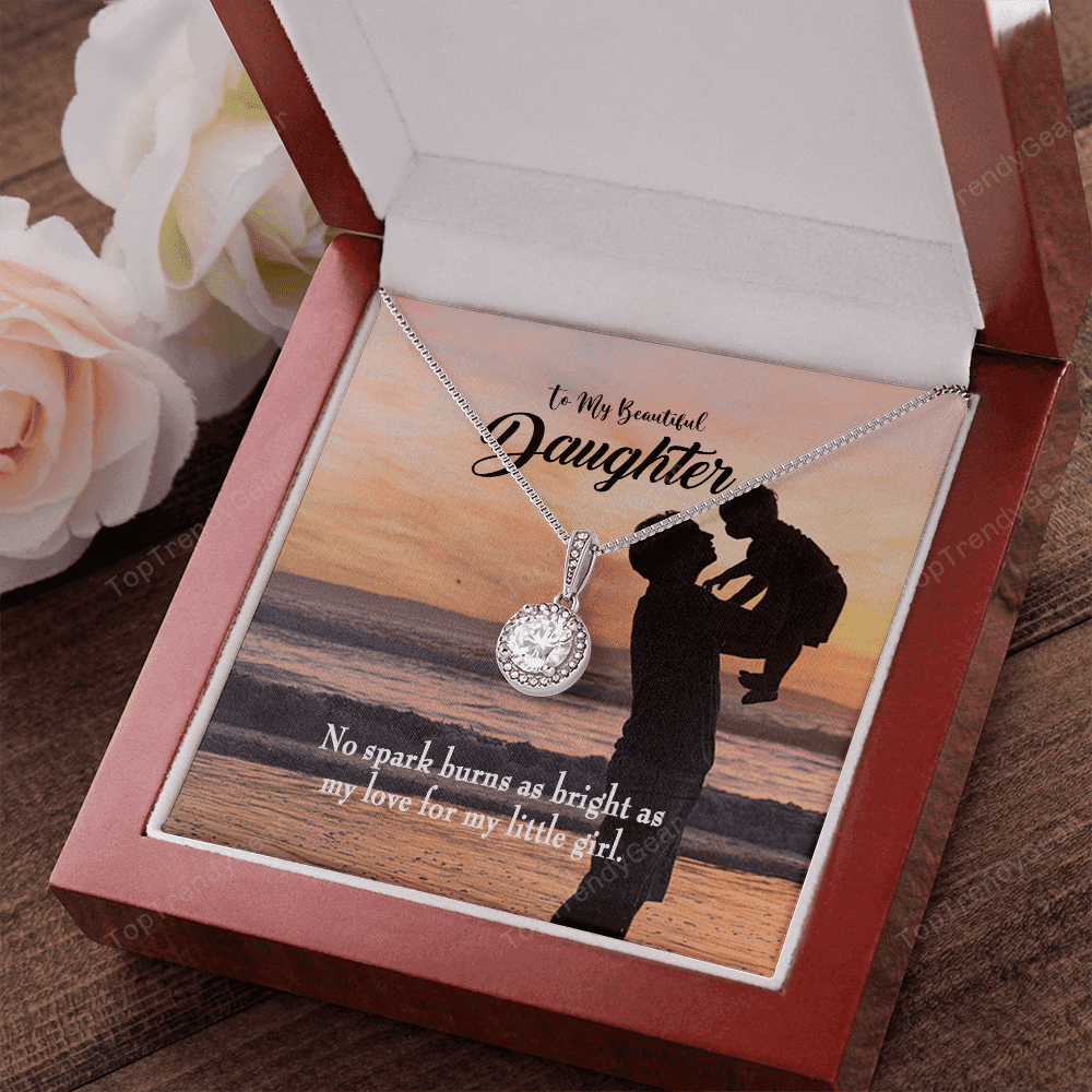 Dad's Bright Love Dad Gift For Daughter Message Card Eternal Hope Necklace
