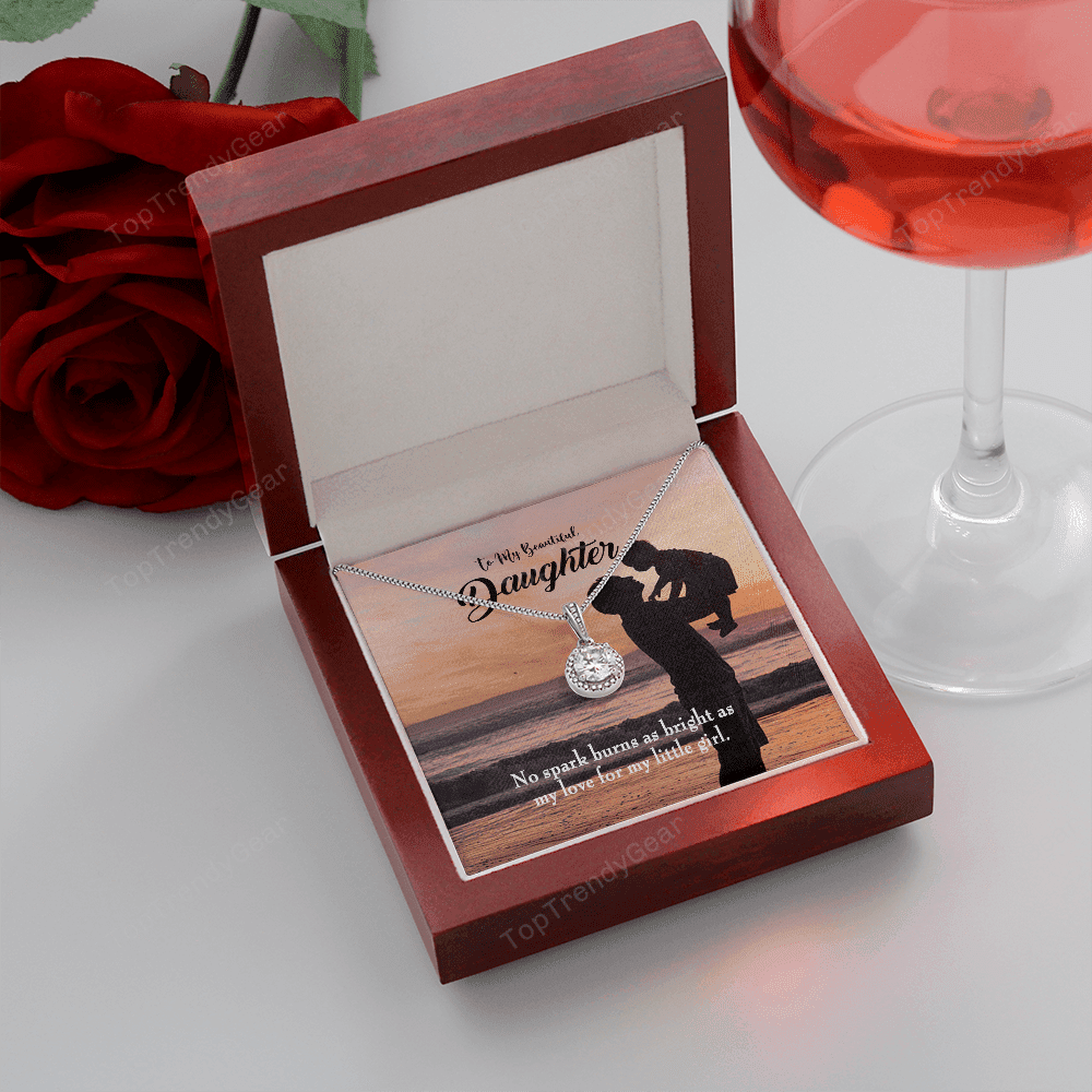 Dad's Bright Love Dad Gift For Daughter Message Card Eternal Hope Necklace